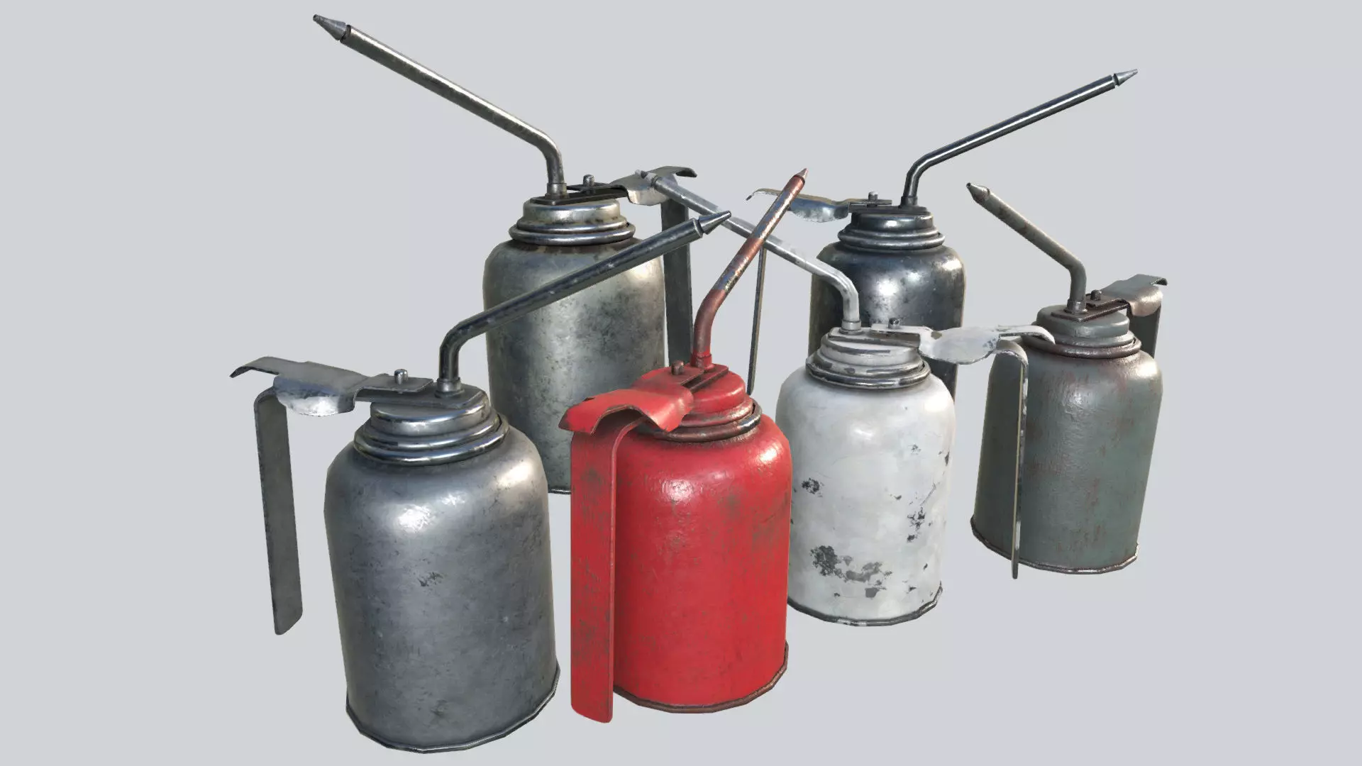 Oil Canisters Collection PBR Low-poly 3D model_0