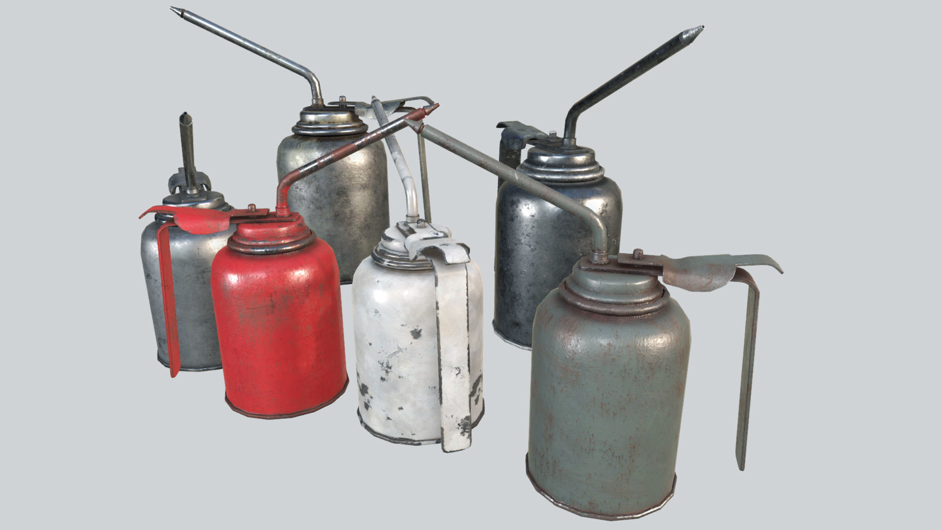 Oil Canisters Collection PBR Low-poly 3D model_2