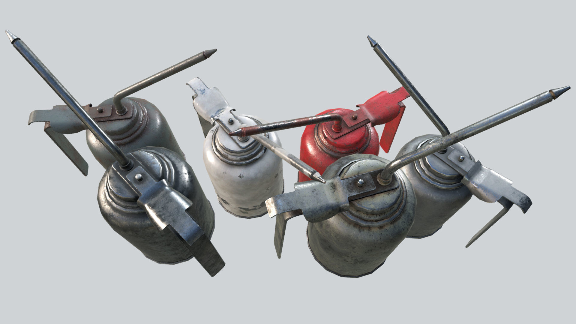 Oil Canisters Collection PBR Low-poly 3D model_3
