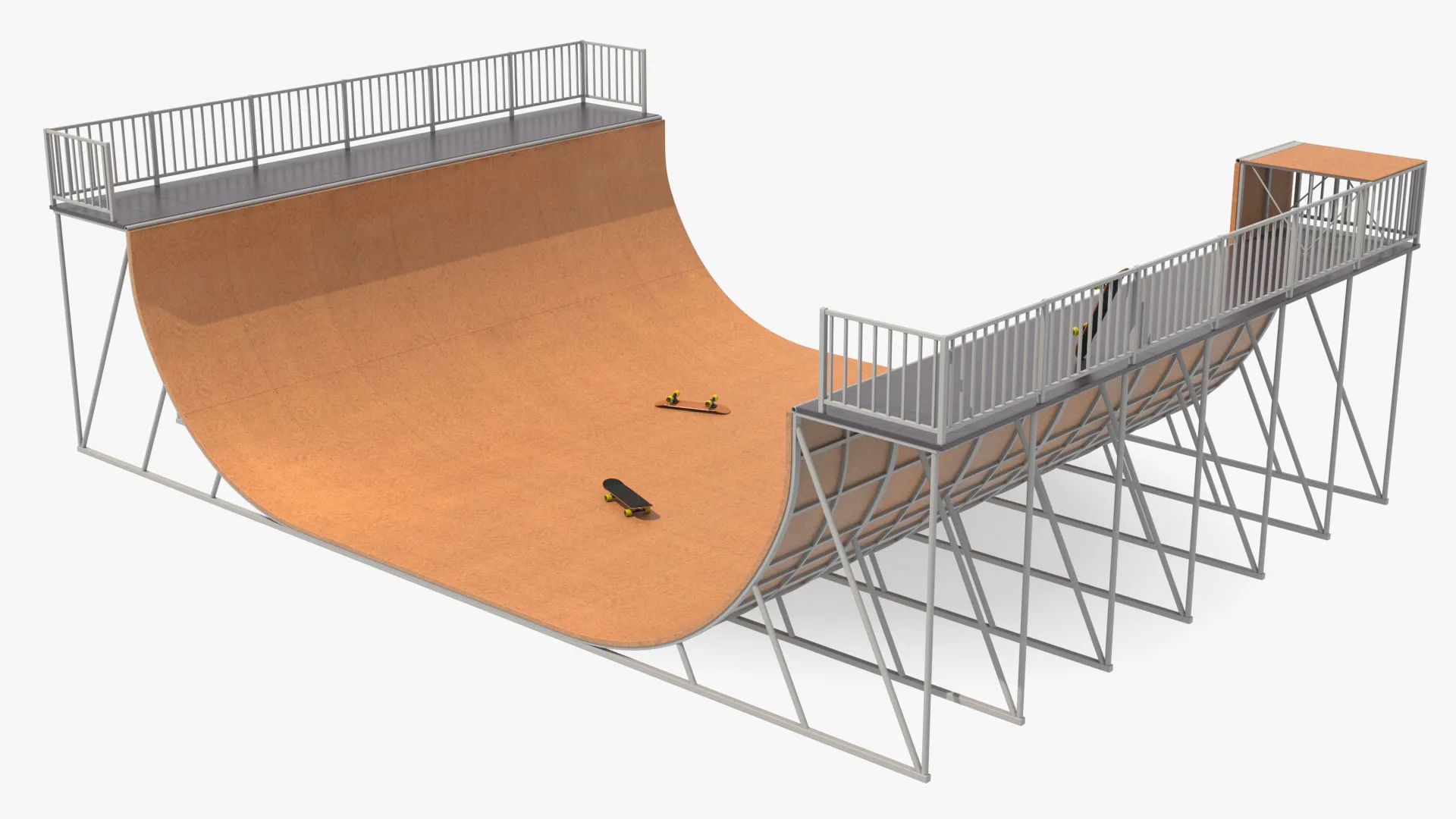Vert Ramp and Classic Skateboard 3D model | CGTrader