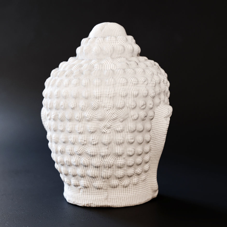 Buddha head sculpture 3D model_6