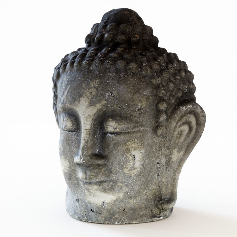 Buddha head sculpture 3D model_3