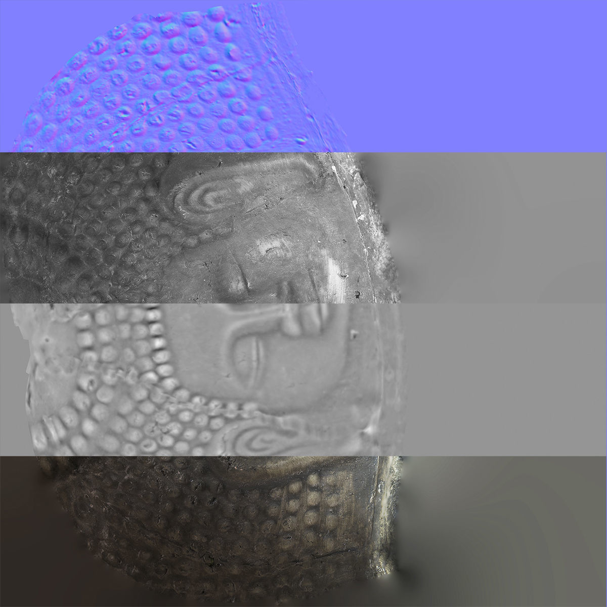 Buddha head sculpture 3D model_7