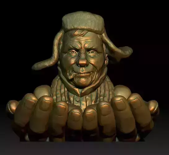 Ashtray 2 statue of man in hat