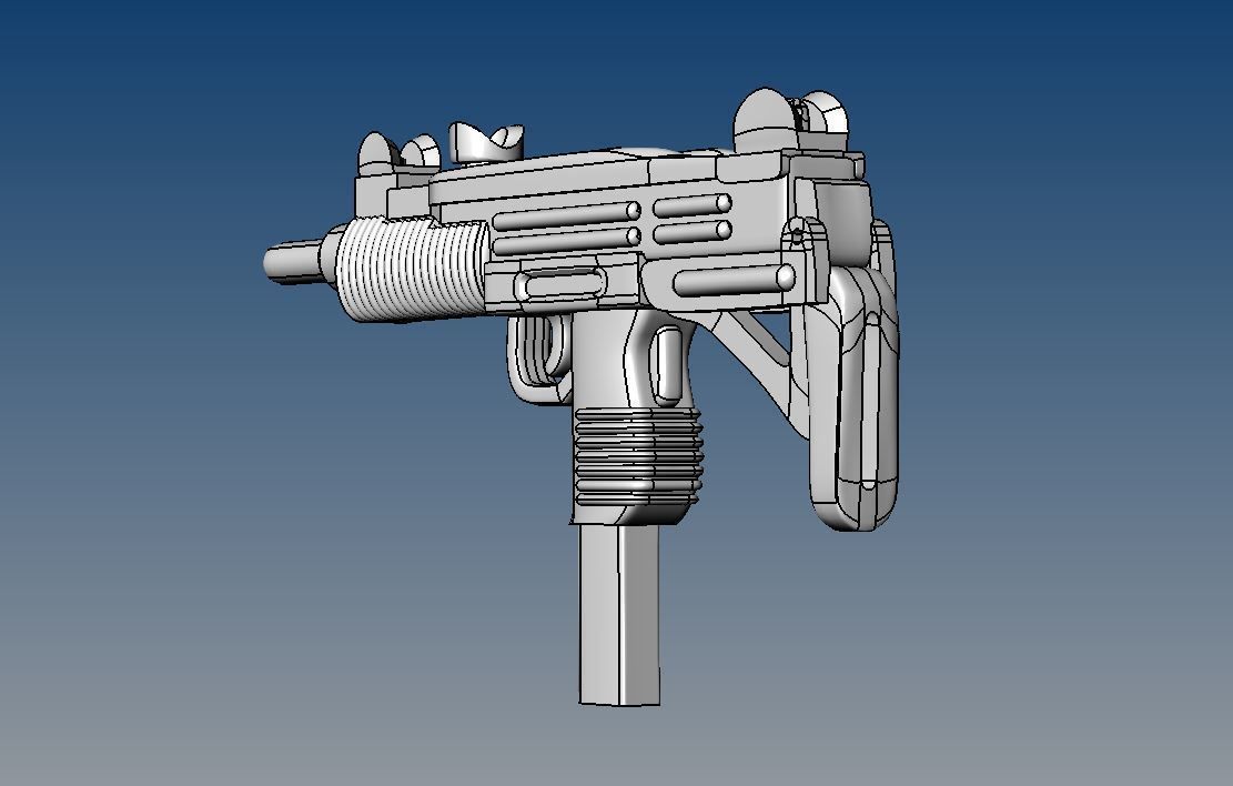Pendant Uzi 3D print model_6