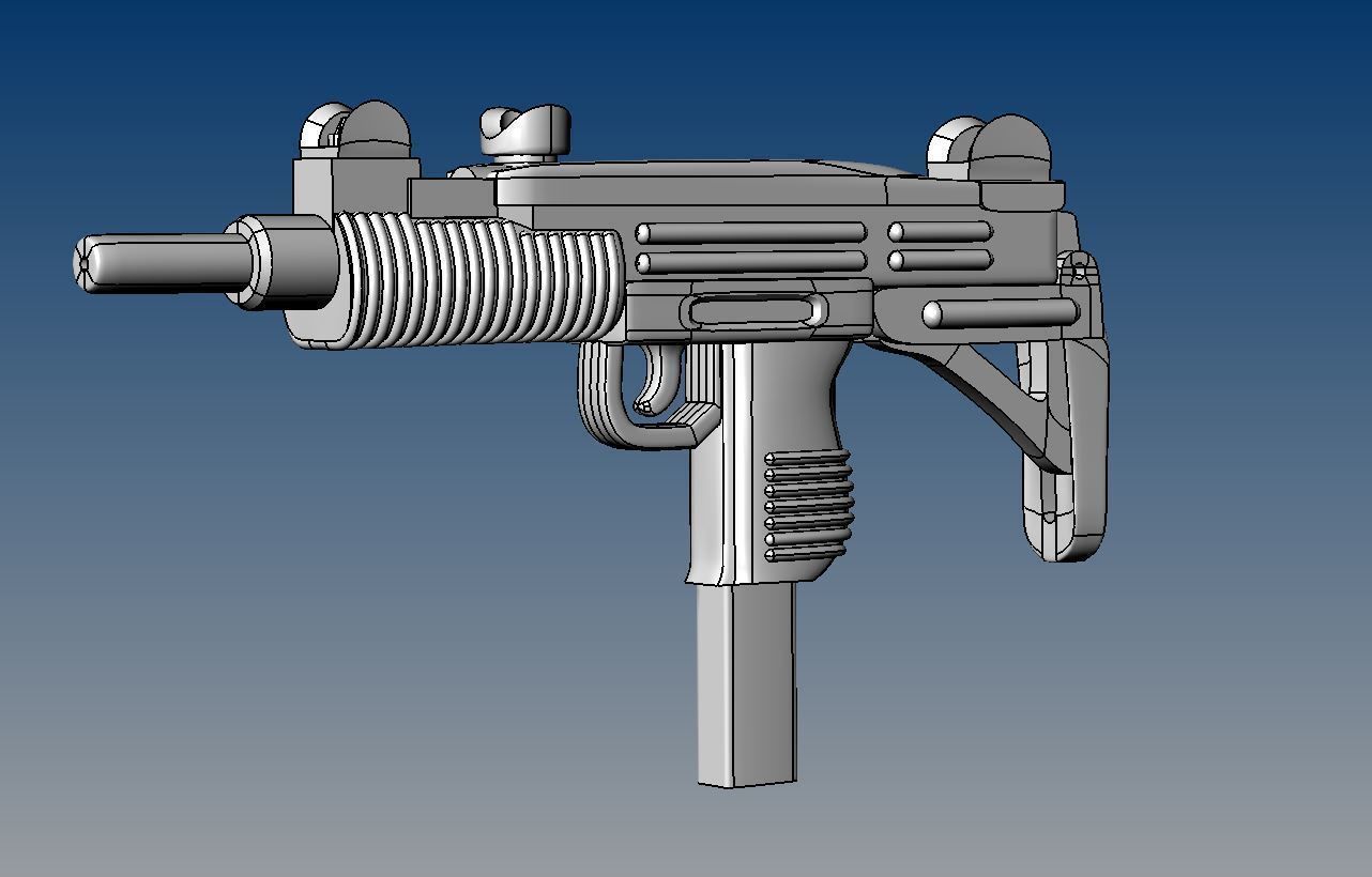 Pendant Uzi 3D print model_8