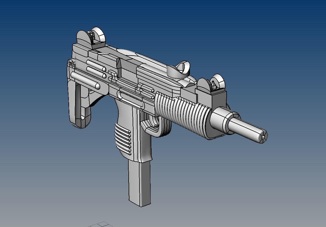 Pendant Uzi 3D print model_5