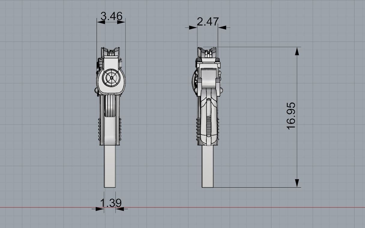 Pendant Uzi 3D print model_4