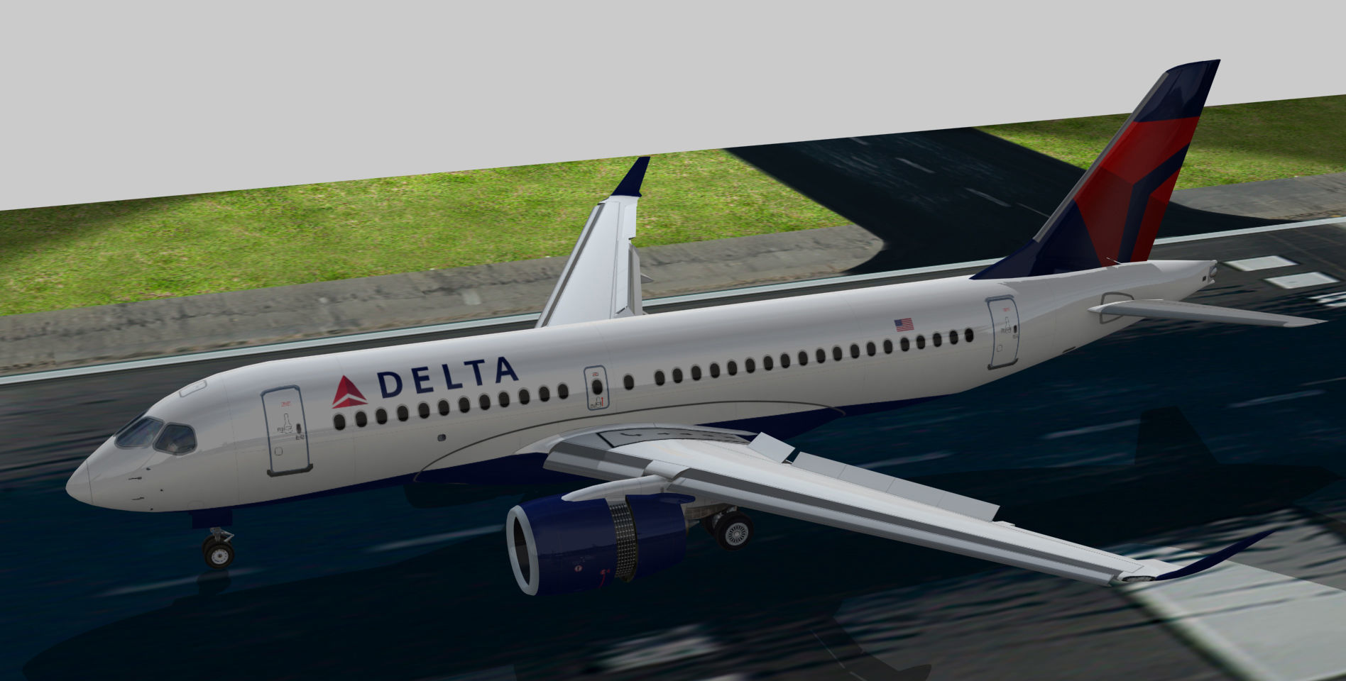 Airbus 220 Bombardier C Series 100  CS100 Delta airlines livery Low-poly 3D model_11