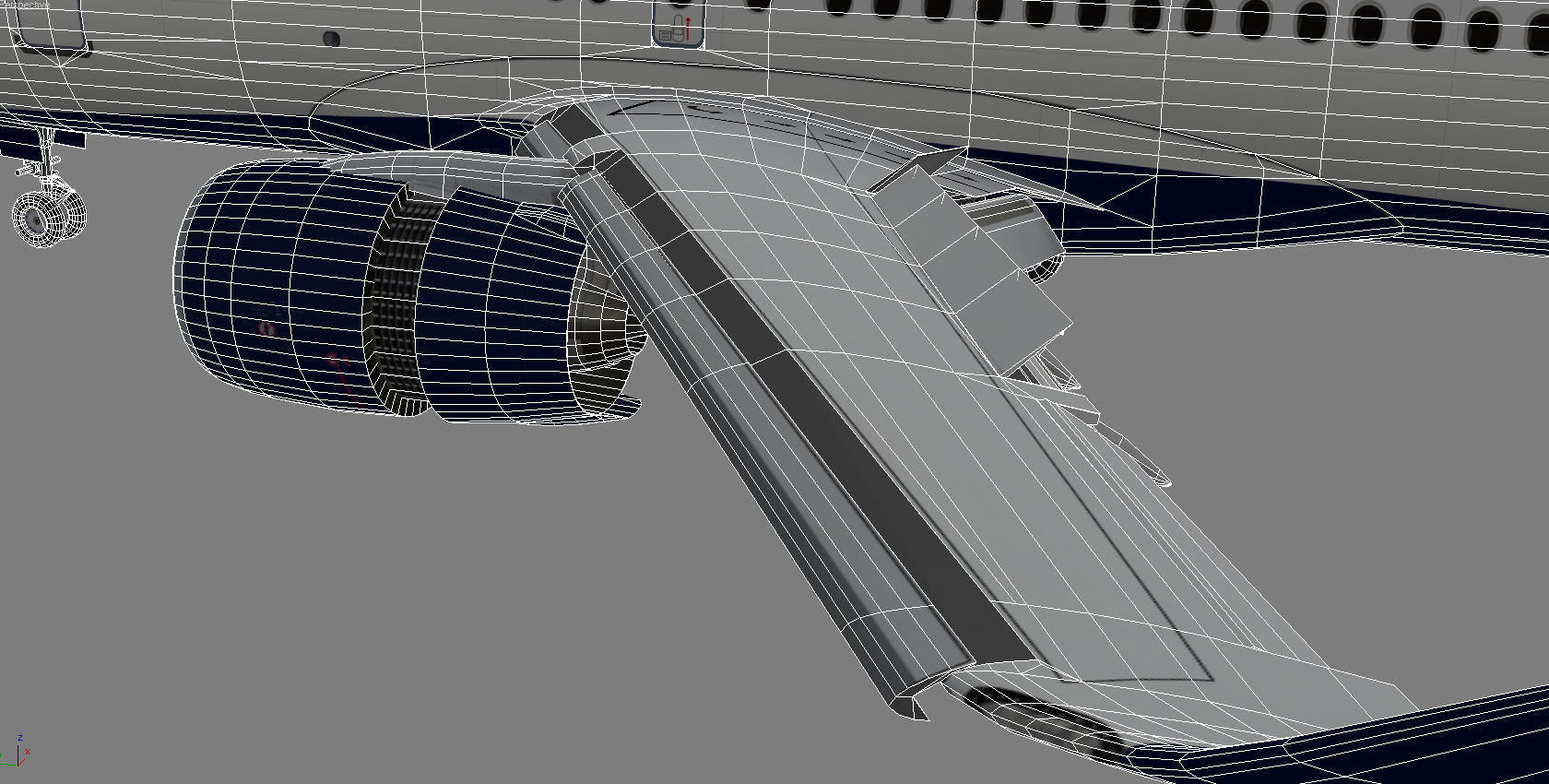 Airbus 220 Bombardier C Series 100  CS100 Delta airlines livery Low-poly 3D model_14