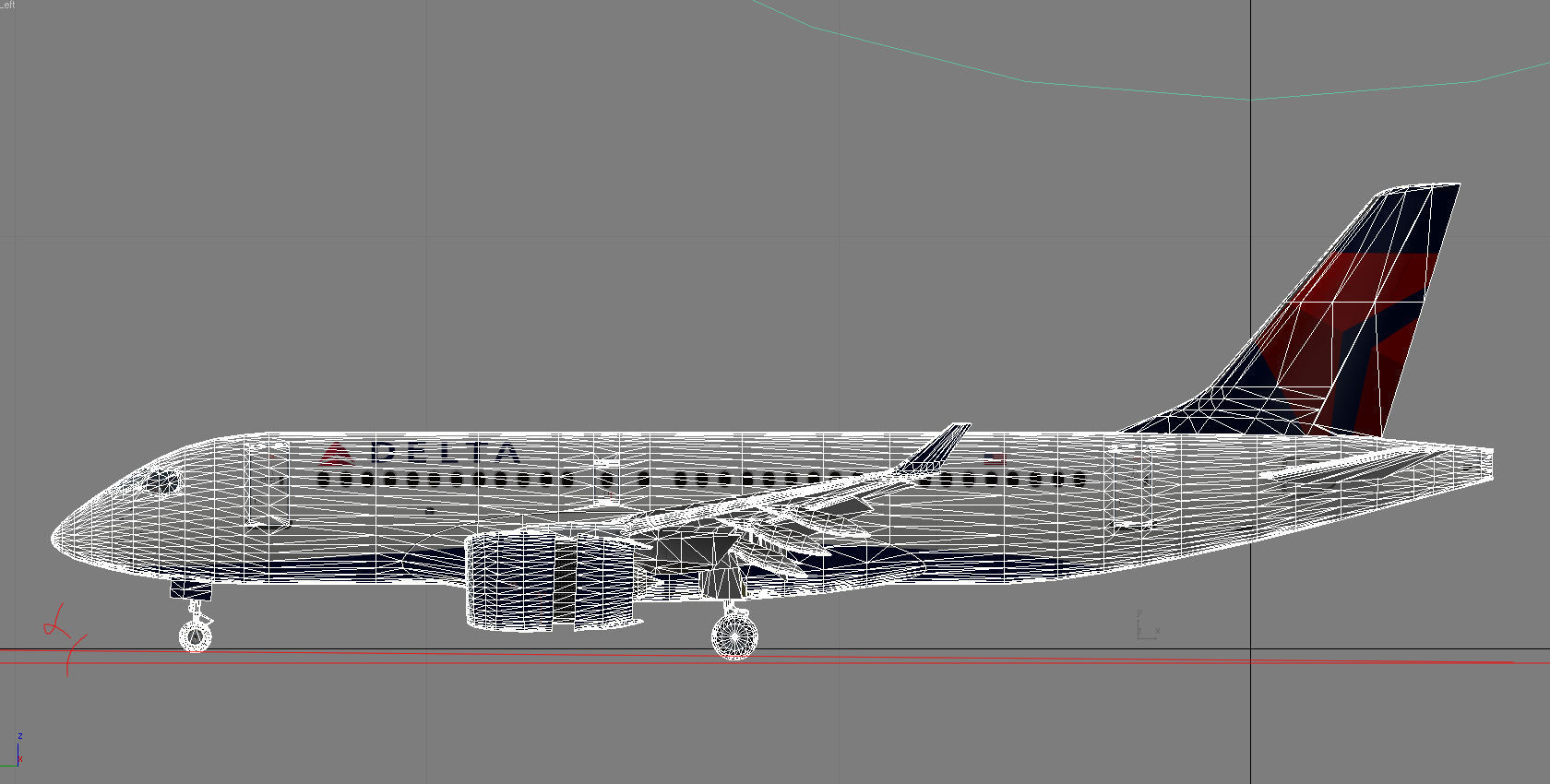 Airbus 220 Bombardier C Series 100  CS100 Delta airlines livery Low-poly 3D model_20