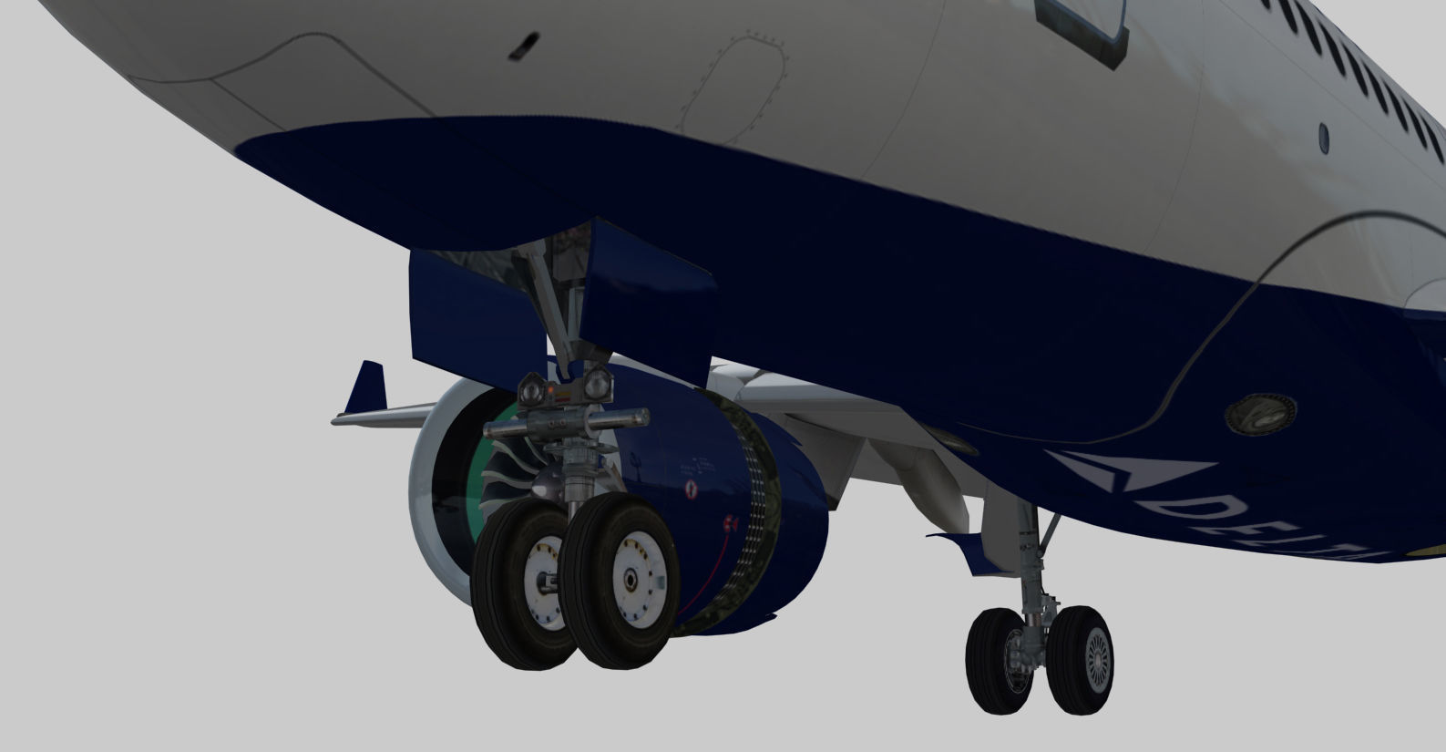 Airbus 220 Bombardier C Series 100  CS100 Delta airlines livery Low-poly 3D model_1