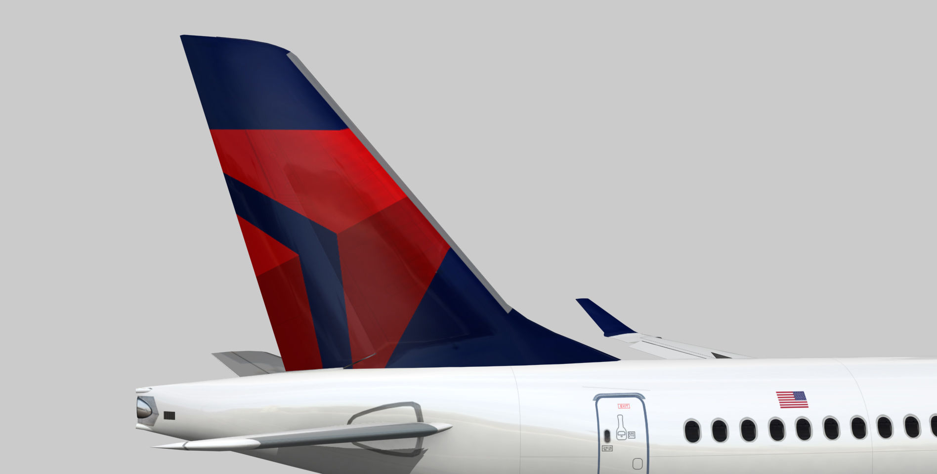 Airbus 220 Bombardier C Series 100  CS100 Delta airlines livery Low-poly 3D model_3
