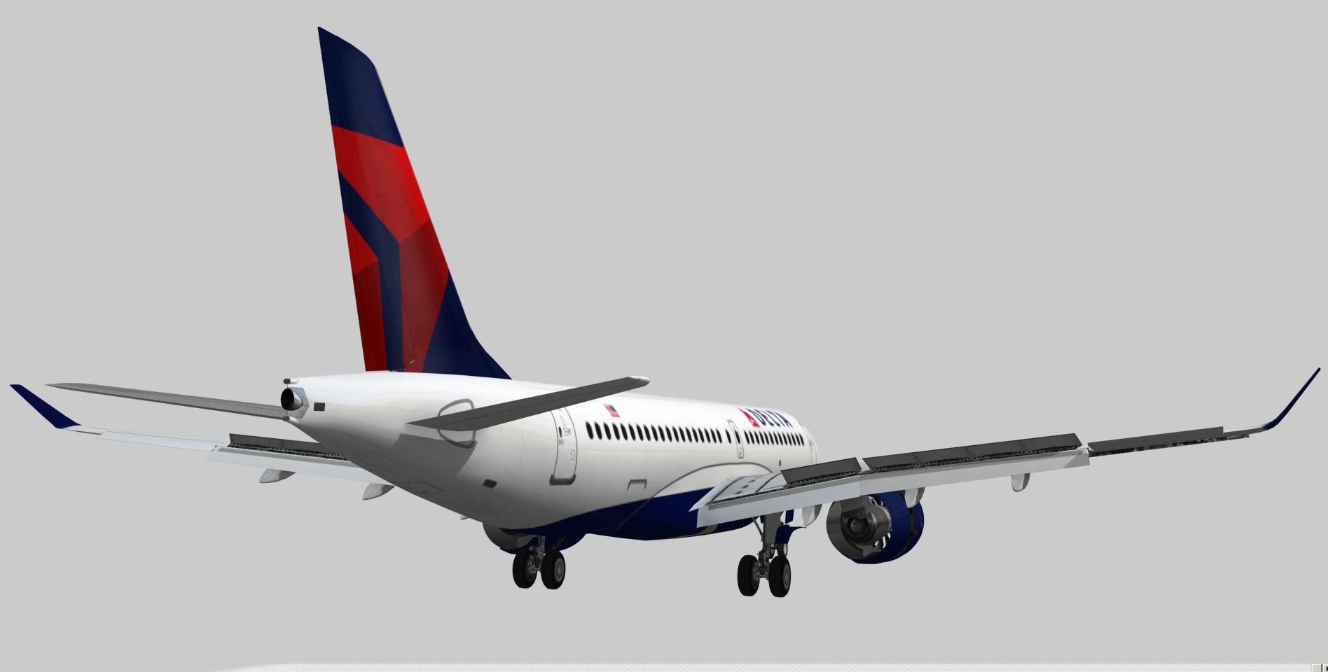 Airbus 220 Bombardier C Series 100  CS100 Delta airlines livery Low-poly 3D model_2