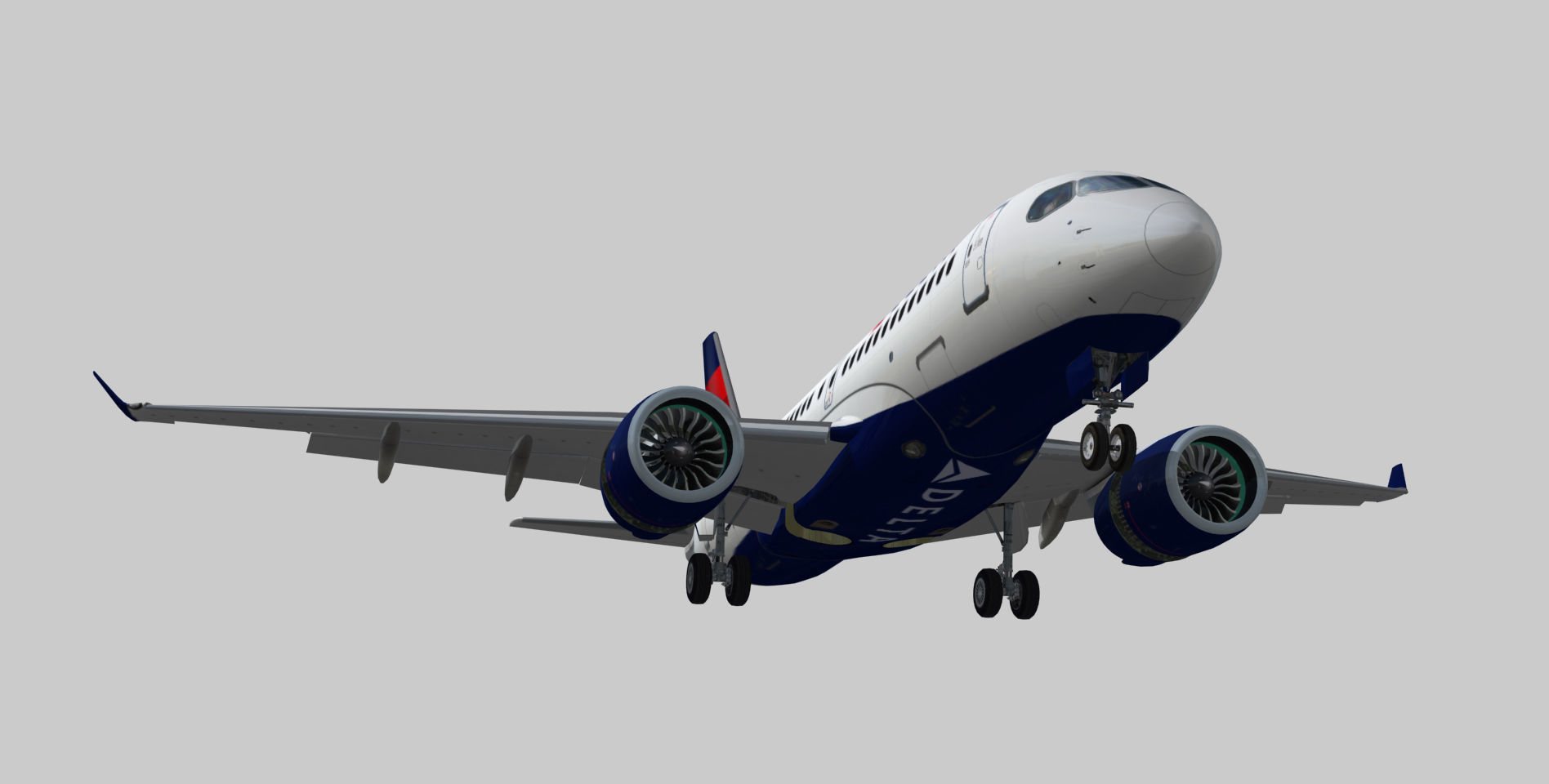 Airbus 220 Bombardier C Series 100  CS100 Delta airlines livery Low-poly 3D model_10