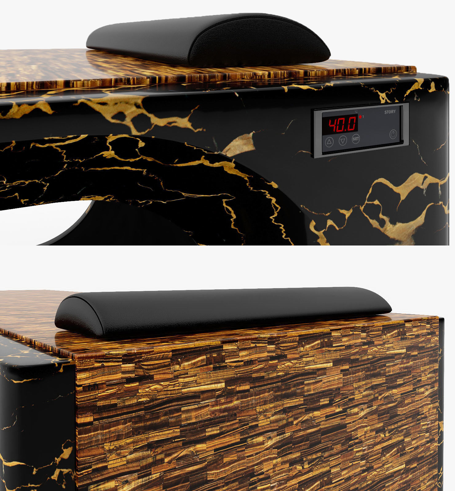 Square Hammam day-bed 3D model_2