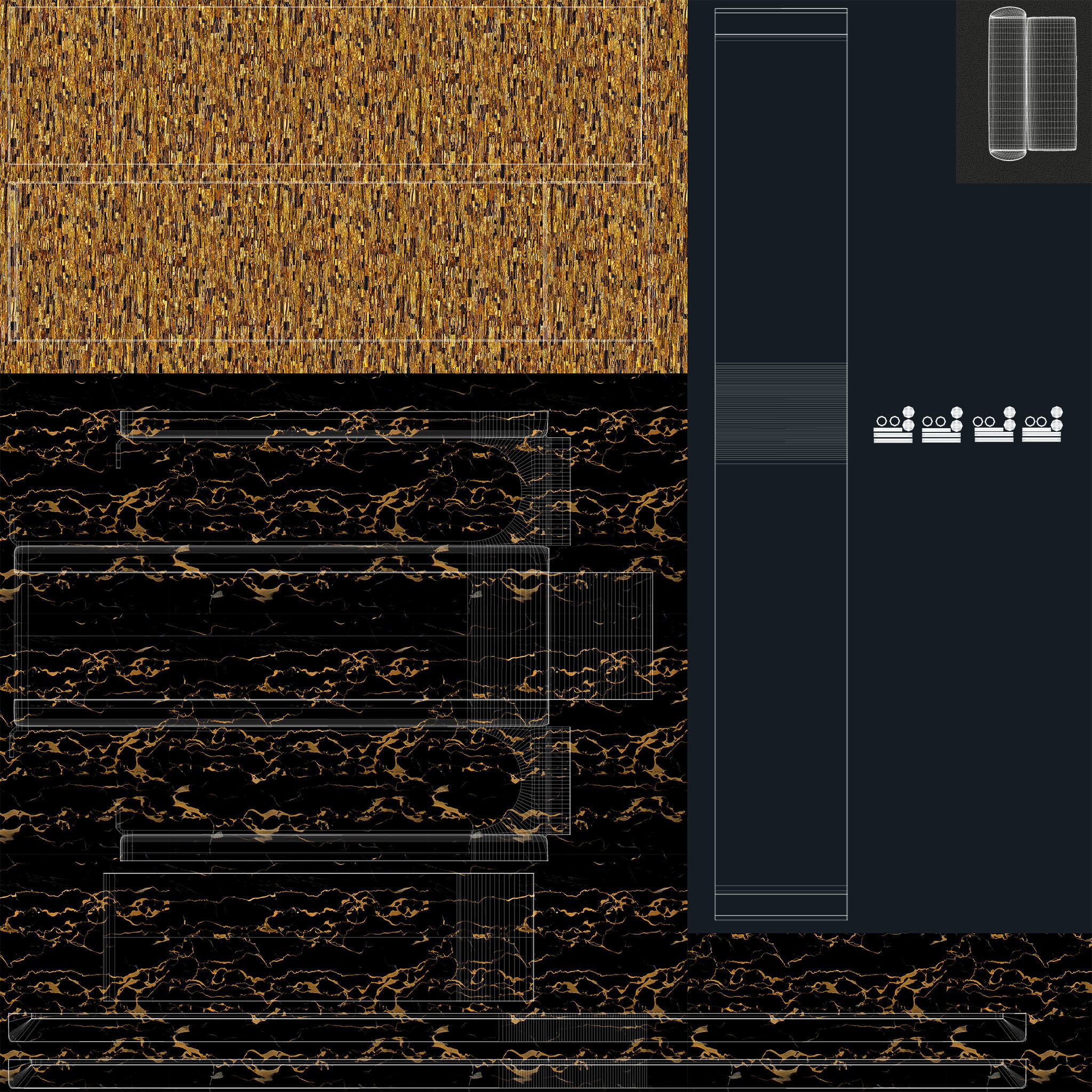 Square Hammam day-bed 3D model_20