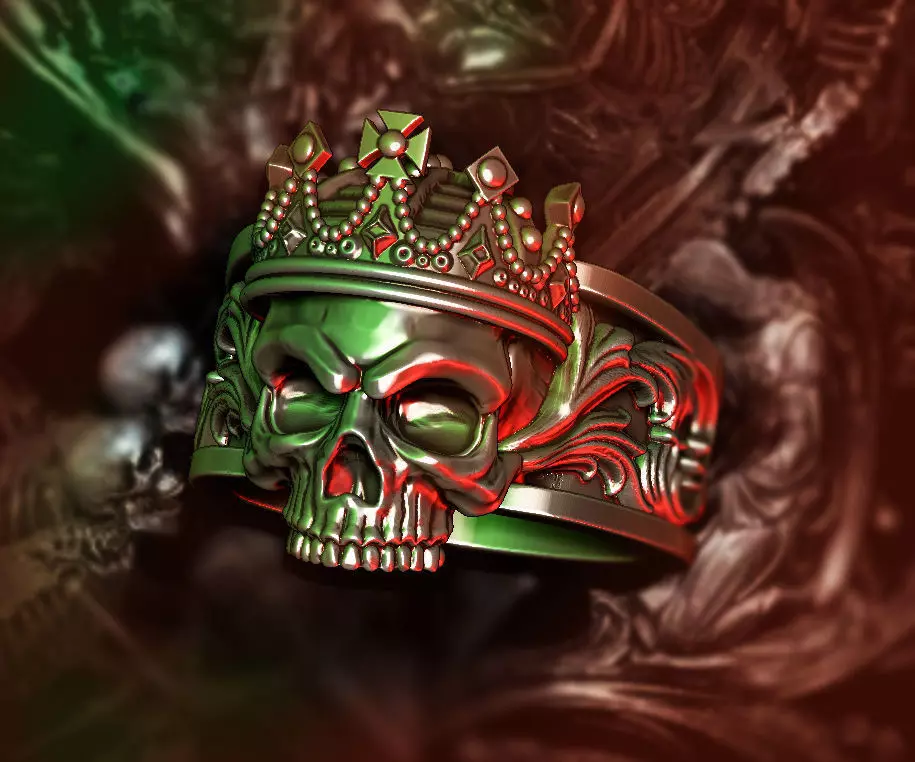 GUARDIAN skull ring 3D print model_0