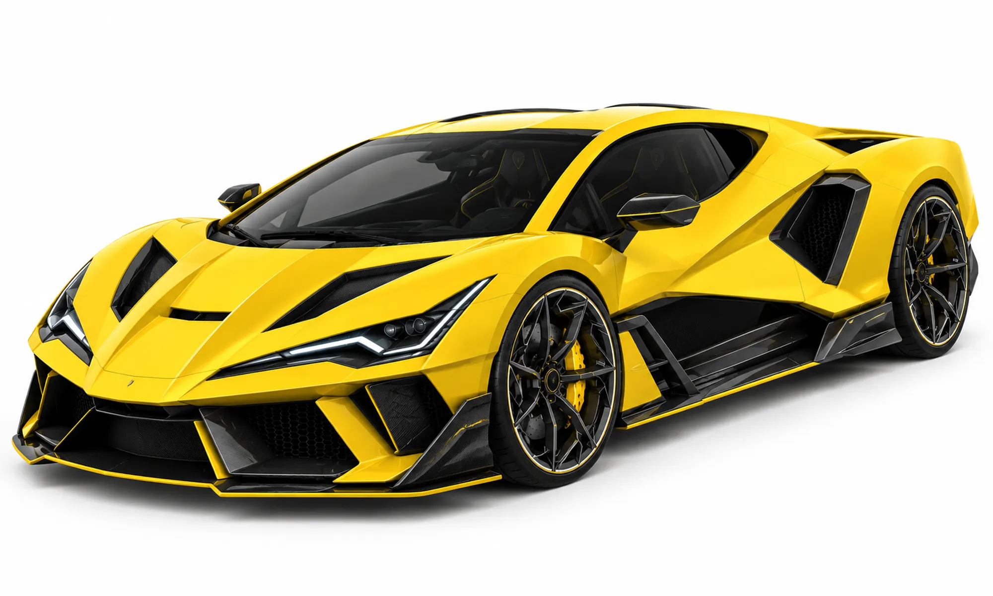 Photo Generic Generic Yellow Futuristic Supercar Aggressive Hypercar Design 3D model ...