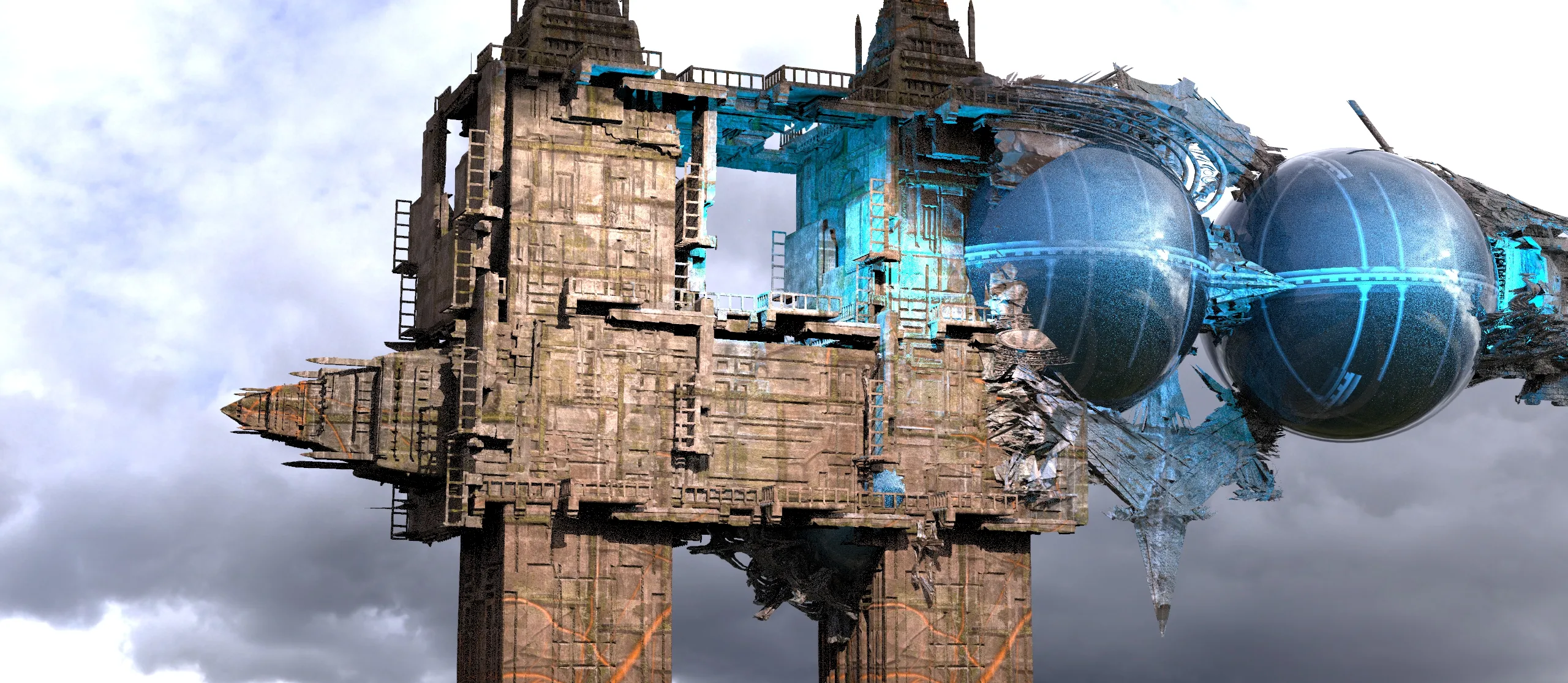 river nile pyramid sci fi top 16 3D model | CGTrader