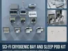 3D model Sci-Fi Cryogenic Bay and Sleep Pod Kit VR / AR / low-poly ...