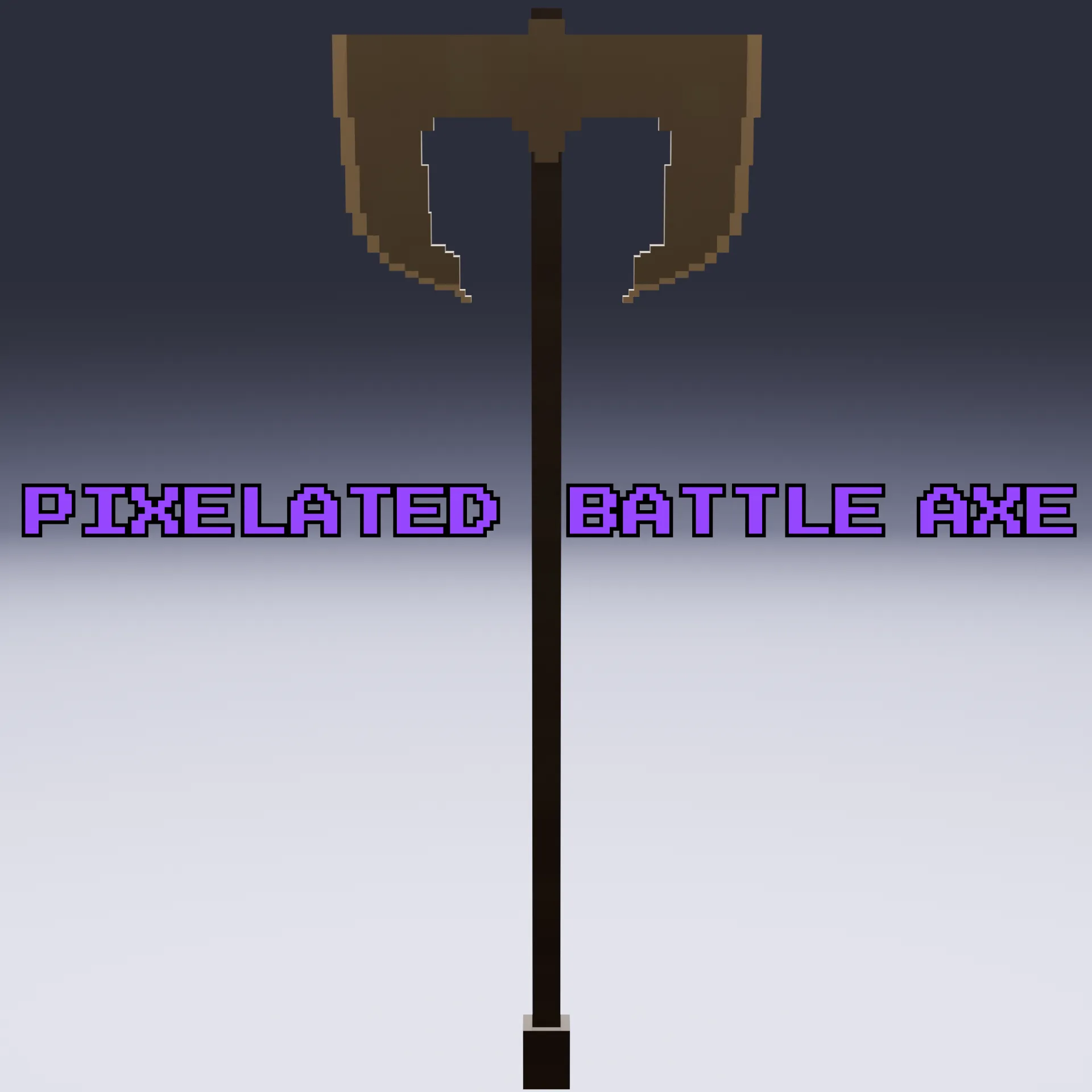 3D model Low-Poly Pixelated Medieval Battle Axe VR / AR / low-poly ...