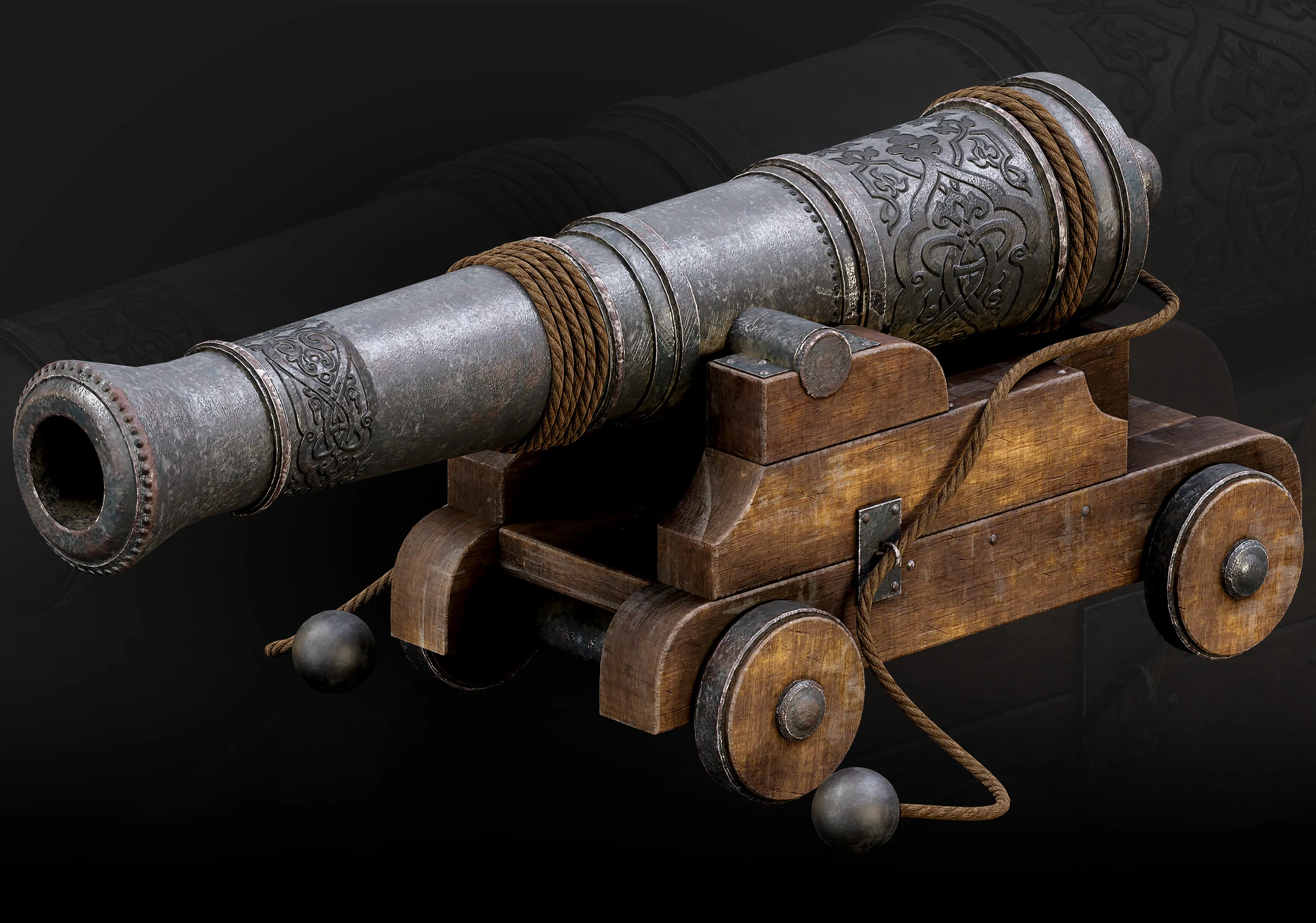 3D model Medieval Naval Cannon VR / AR / low-poly | CGTrader