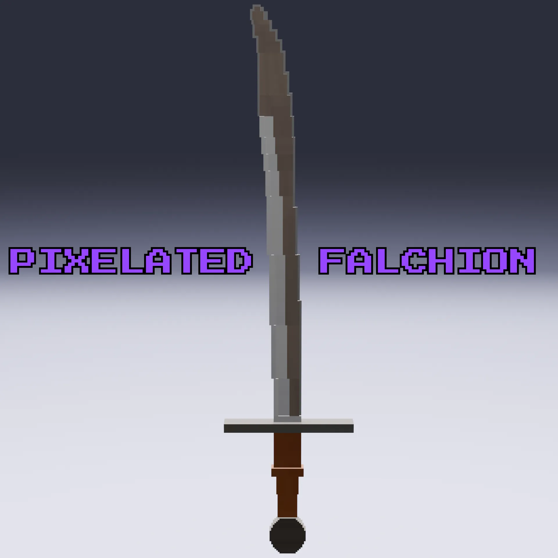 3D model Low-Poly Pixelated Medieval Falchion VR / AR / low-poly | CGTrader