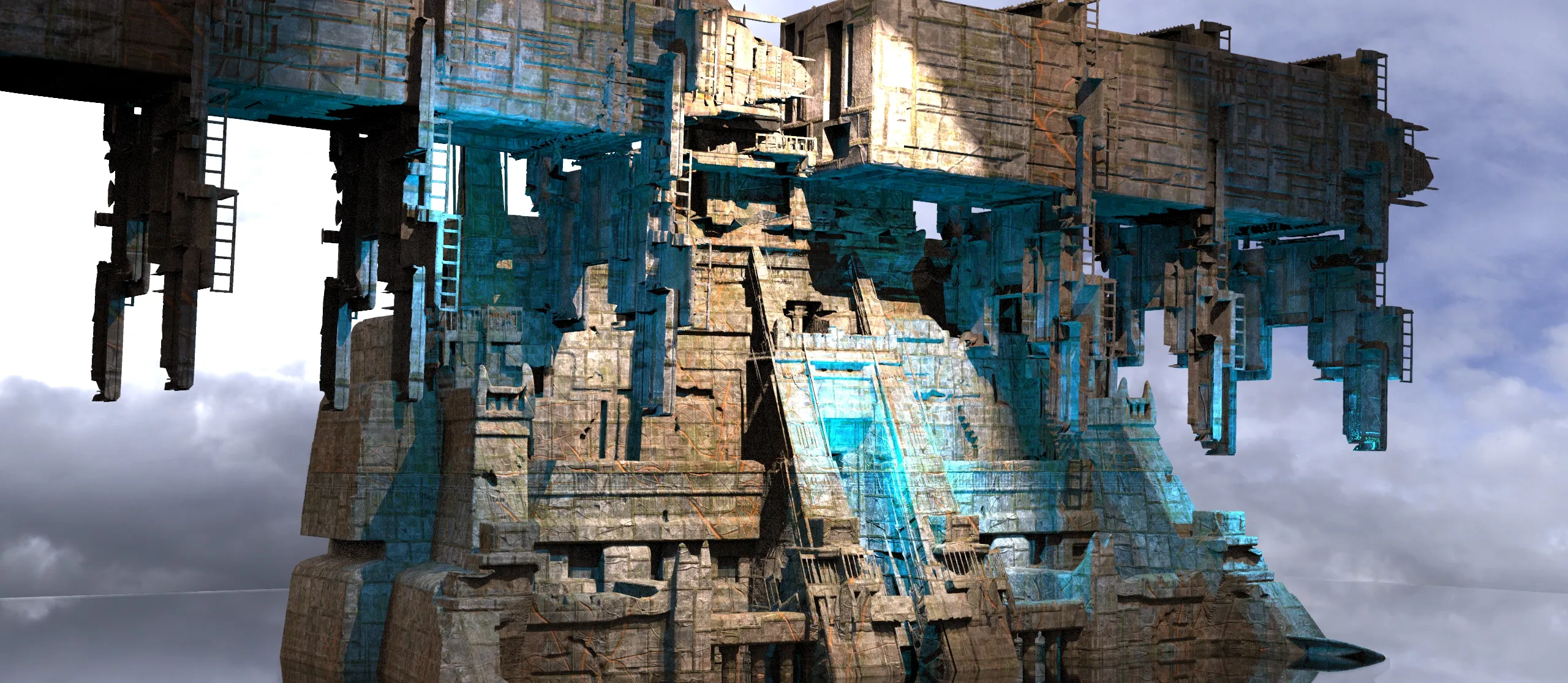 3D model Sci fi Techno gate pyramids 7 VR / AR / low-poly | CGTrader