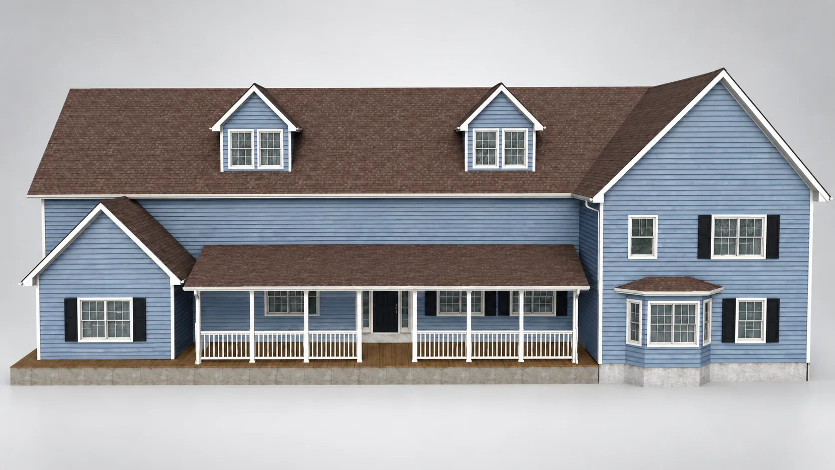 Low Poly Model Build 3D model American Suburban House Exterior Game Ready VR / AR / low-poly ...