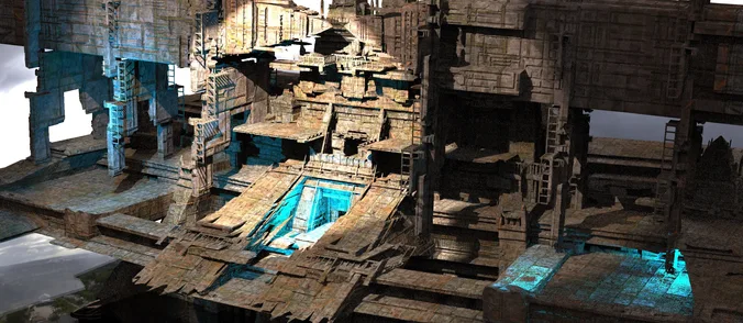 3D model Sci fi Techno gate pyramids 7 VR / AR / low-poly | CGTrader