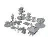 3D model Low Poly Japanese Temple Grounds Set - 20 Assets VR / AR / low ...