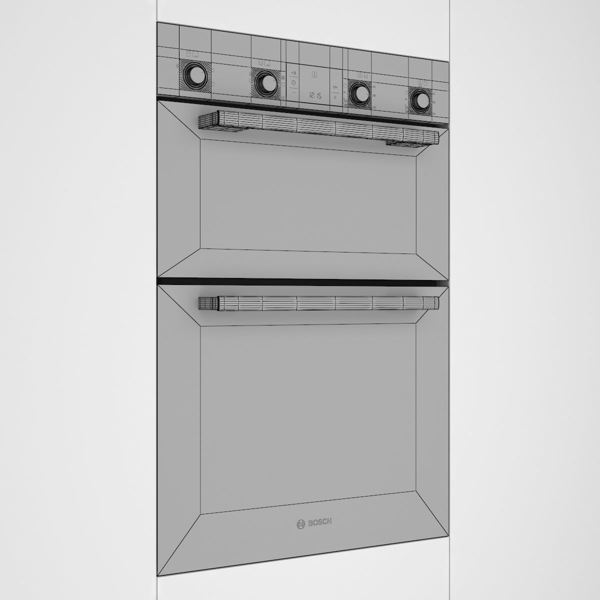 Built-in double multi-function oven HBM43B260B black Serie 6 3D model_2