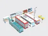 3D model Low Poly Bus Terminal Set - 21 Assets VR / AR / low-poly ...