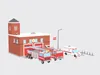 3D model Low Poly Fire Station Garage Set - 20 Assets VR / AR / low ...