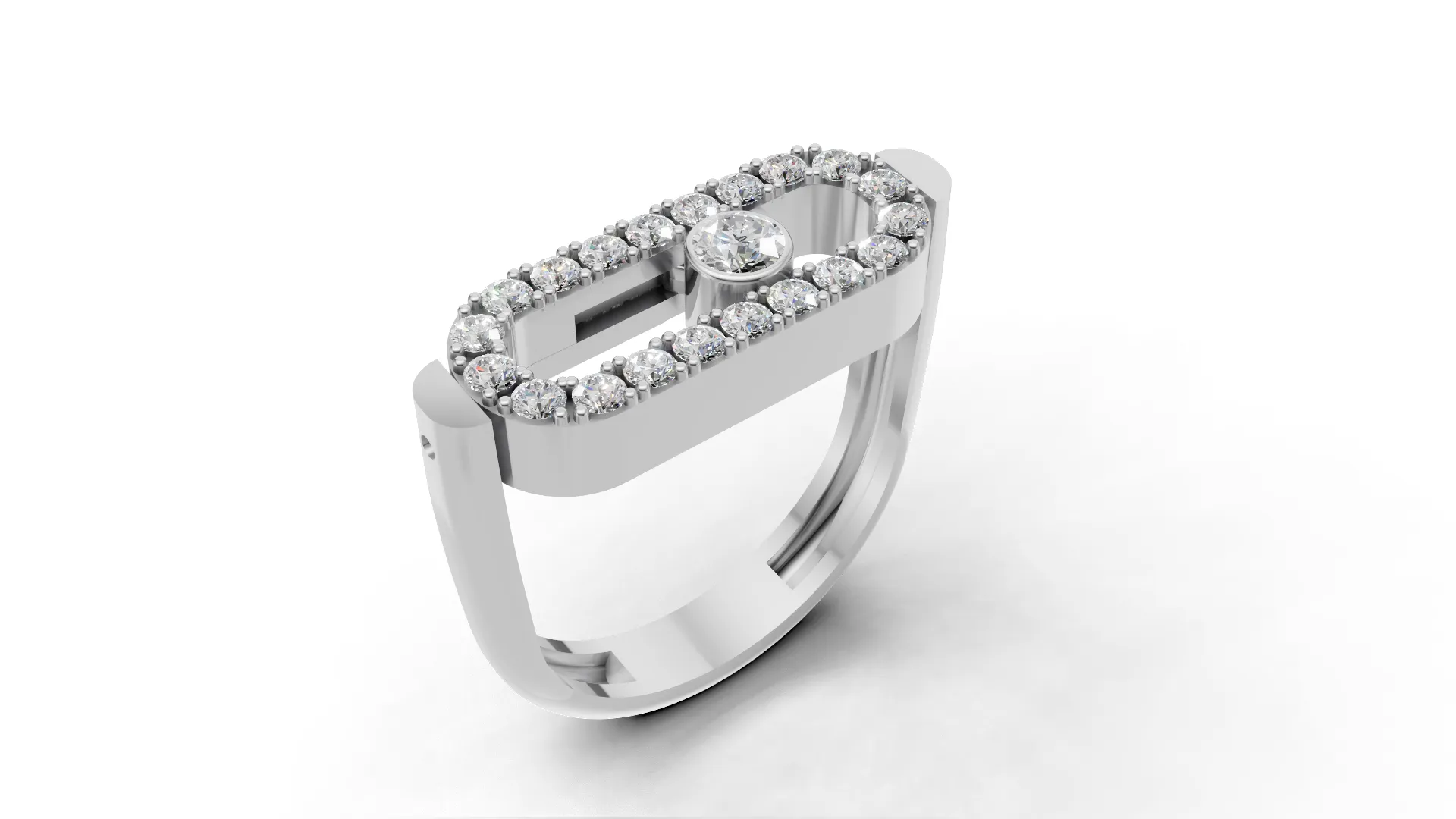 Floating Diamond Ring 3D model 3D printable | CGTrader