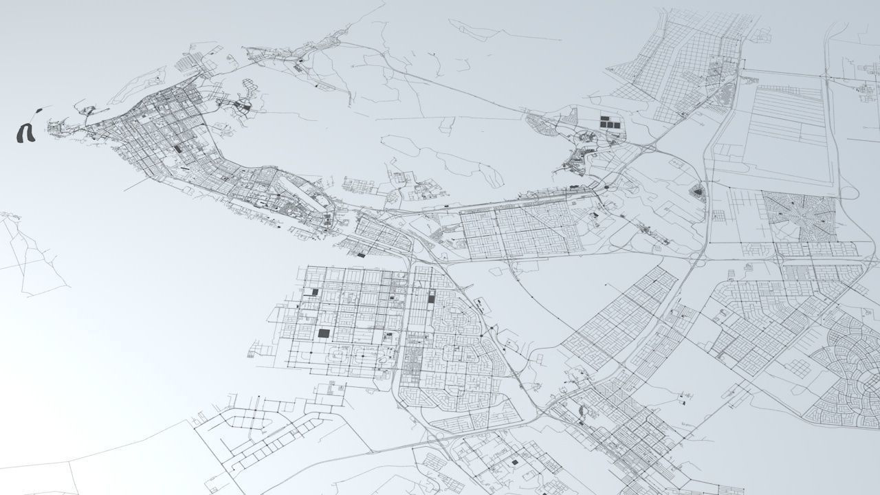 Abu Dhabi Road Network and Streets 3D model_2