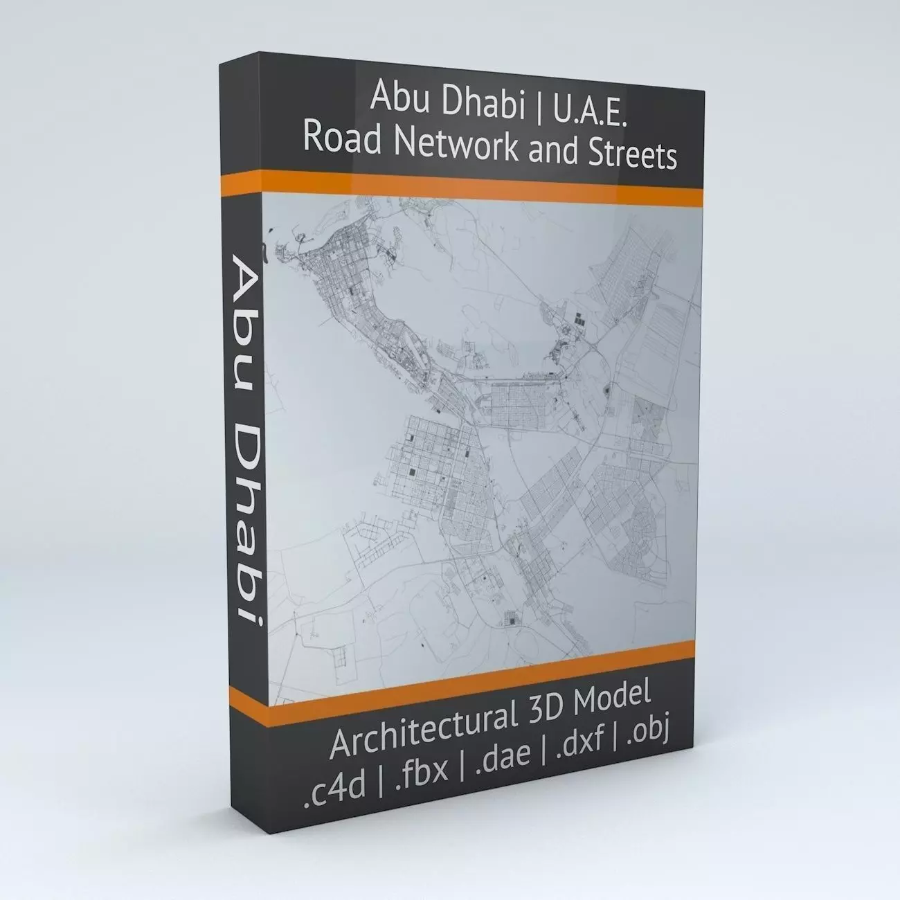 Abu Dhabi Road Network and Streets 3D model_0