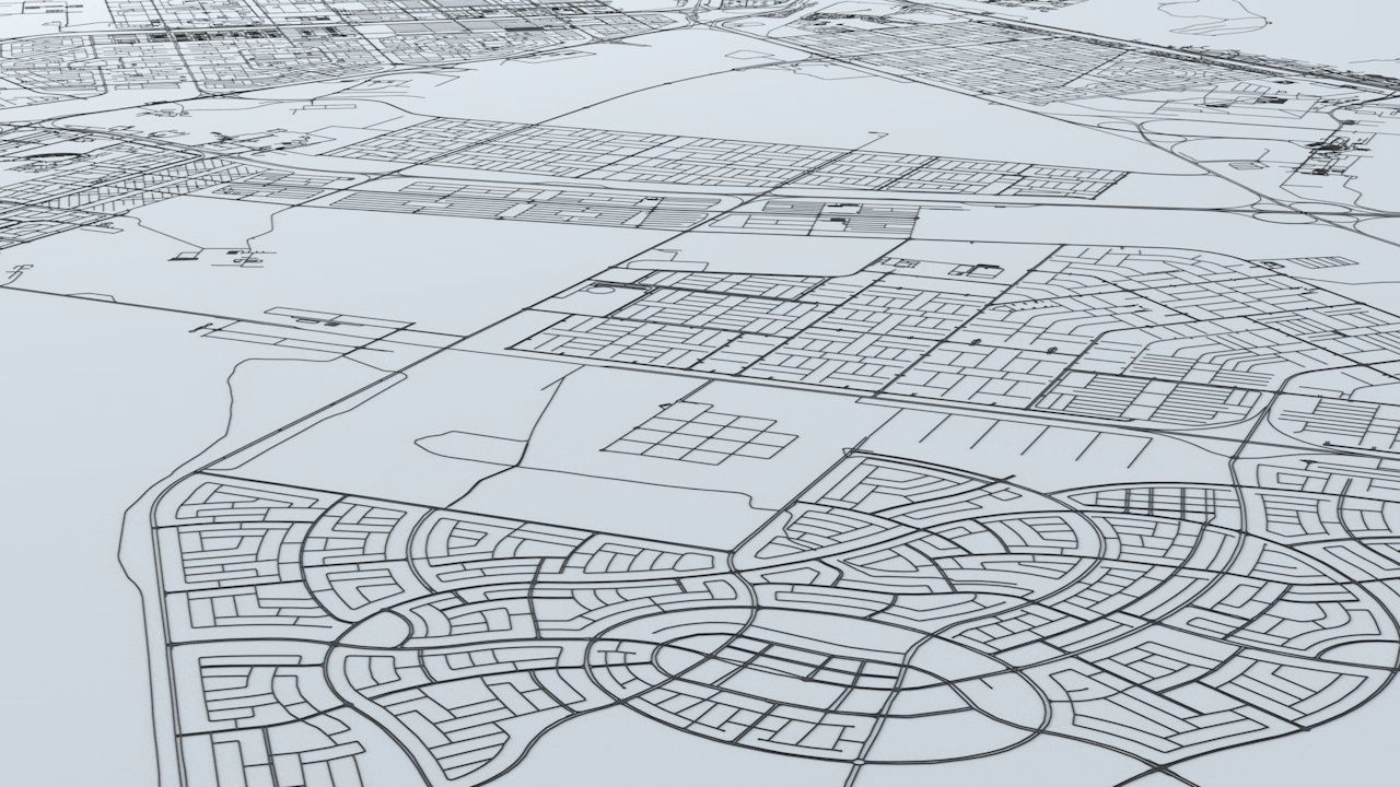 Abu Dhabi Road Network and Streets 3D model_5