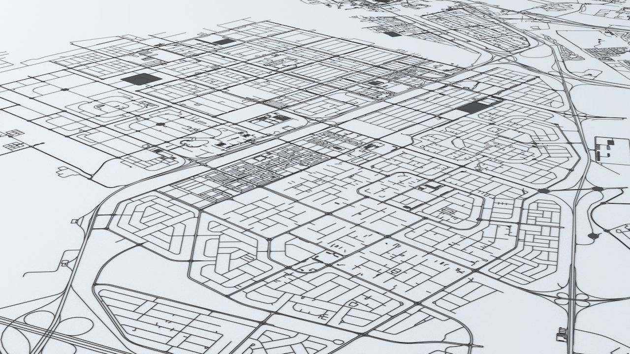 Abu Dhabi Road Network and Streets 3D model_3