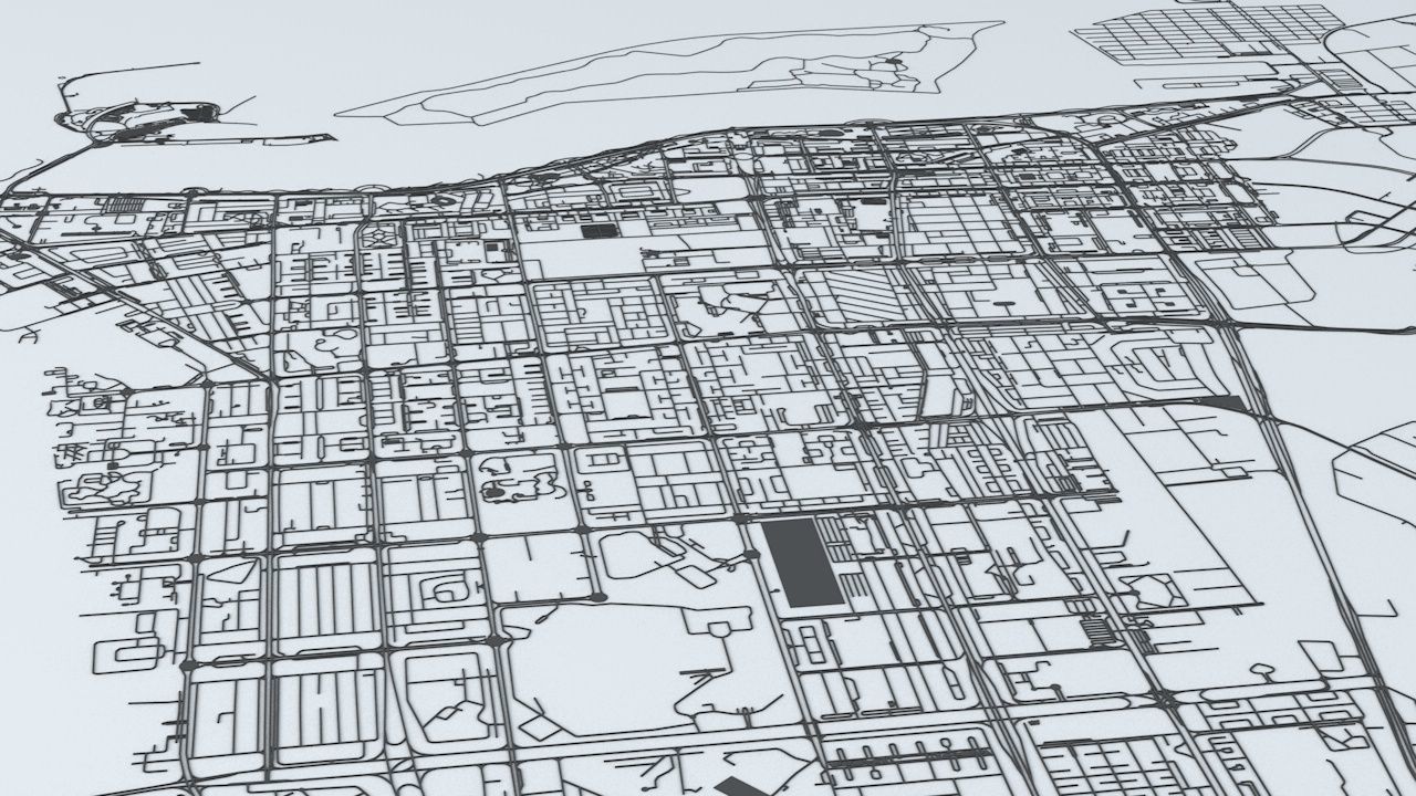 Abu Dhabi Road Network and Streets 3D model_6