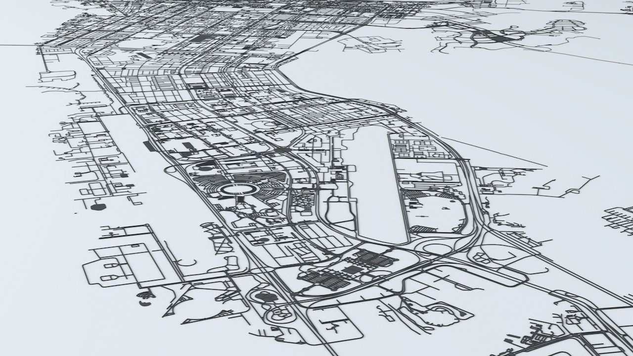 Abu Dhabi Road Network and Streets 3D model_4