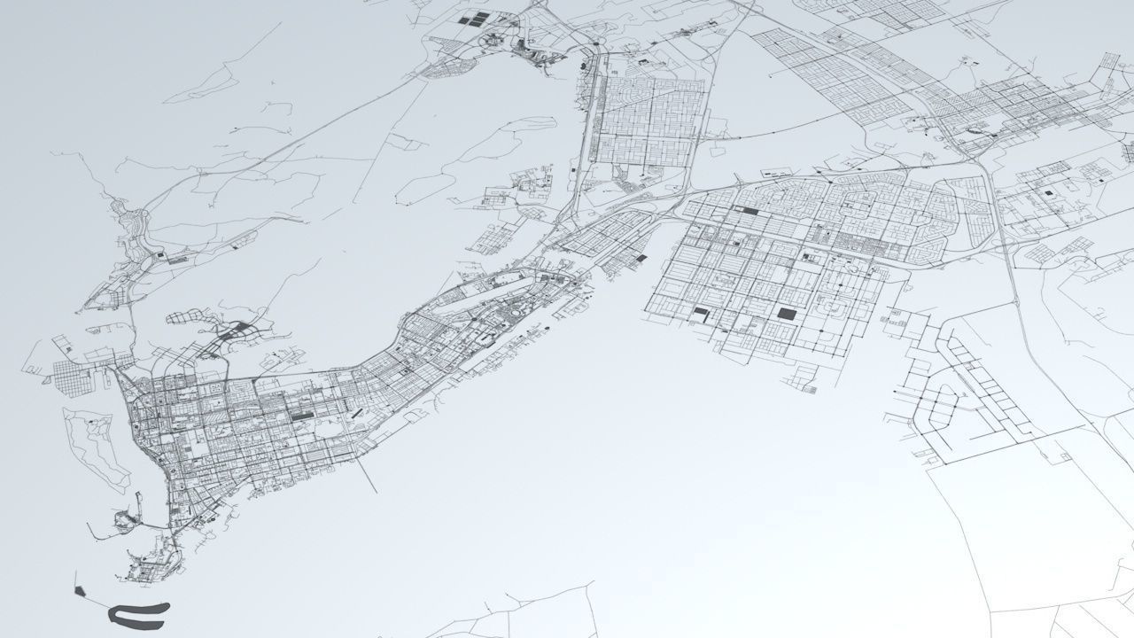 Abu Dhabi Road Network and Streets 3D model_1