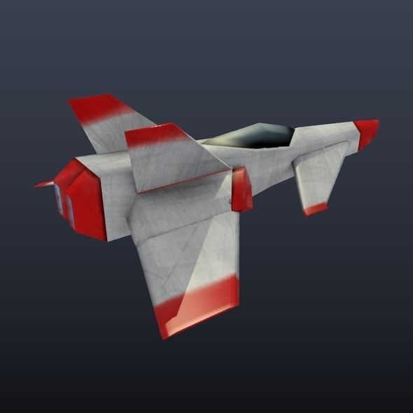 Lowpoly spaceship concept Low-poly 3D model_3