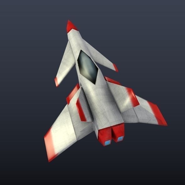 Lowpoly spaceship concept Low-poly 3D model_8