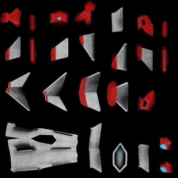 Lowpoly spaceship concept Low-poly 3D model_10