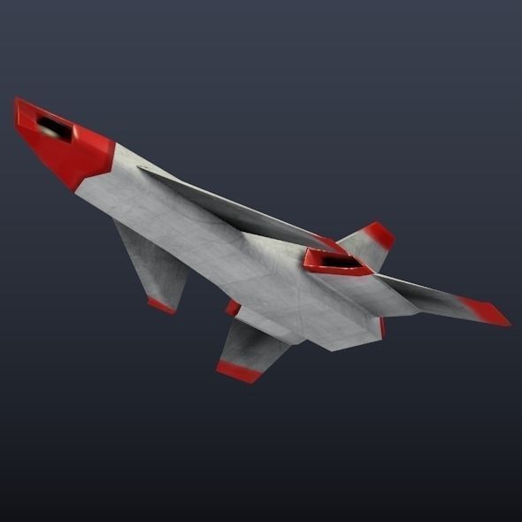 Lowpoly spaceship concept Low-poly 3D model_1