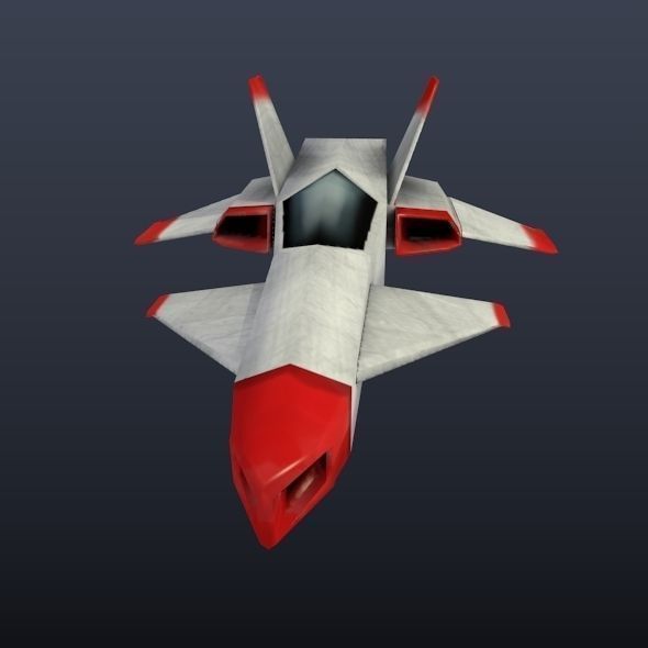 Lowpoly spaceship concept Low-poly 3D model_6