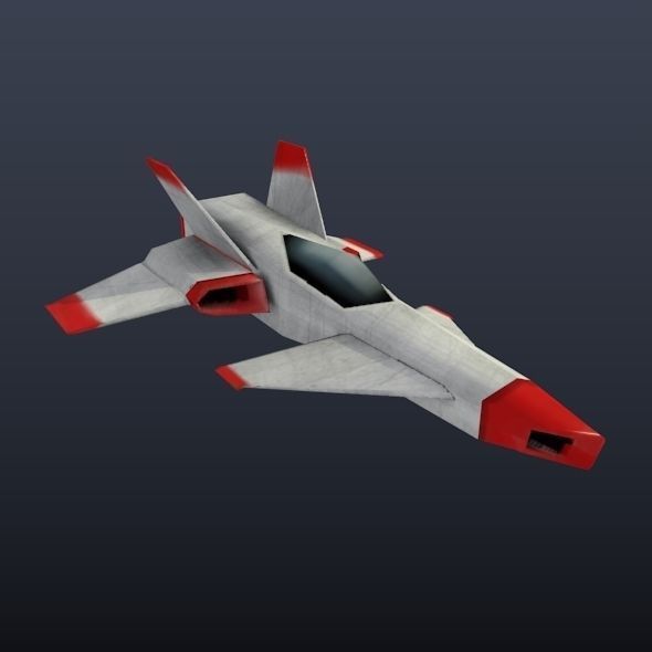 Lowpoly spaceship concept Low-poly 3D model_2