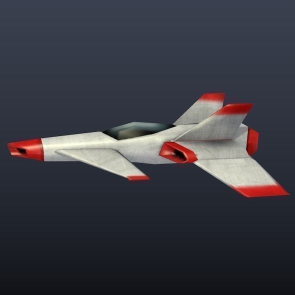 Lowpoly spaceship concept Low-poly 3D model_5